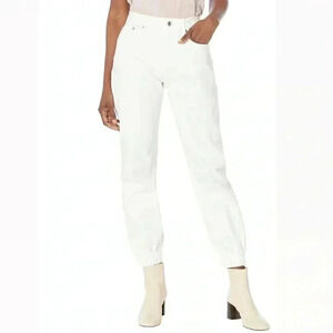 MICHAEL Michael Kors Jogger Women's White Solid Denim Tapered Leg High Rise Sz 6
